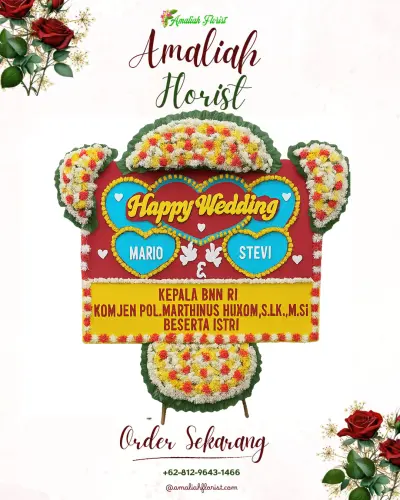 Karangan Papan Bunga Pernikahan di Pabeanilir